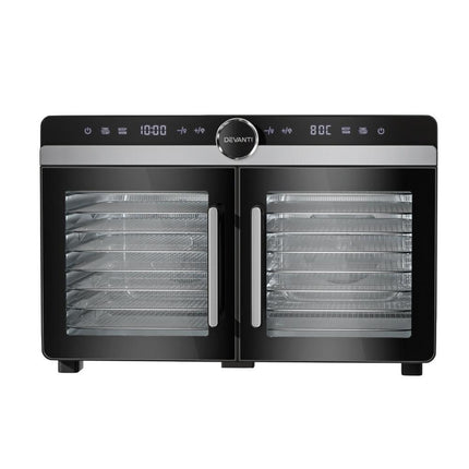 Devanti 16 Trays Food Dehydrator Dual-Zone Stainless Steel.