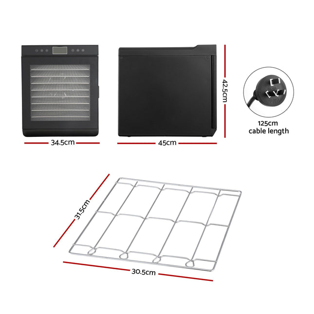 Devanti 10 Trays Food Dehydrator with Stainless Steel Tray.