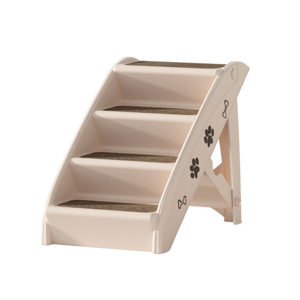 i.Pet Dog Ramp Steps For Bed Sofa Car Pet Stairs Ladder Portable Foldable Beige.