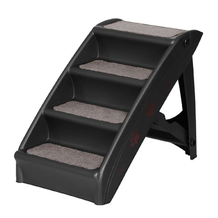 i.Pet Dog Ramp Steps For Bed Sofa Car Pet Stairs Ladder Portable Foldable Black.