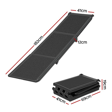 i.Pet Dog Ramp Pet Stairs Steps Car Travel SUV Ladder Foldable Portable Adjustable.
