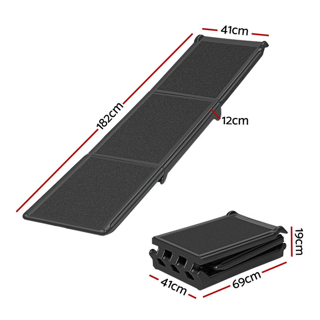 i.Pet Dog Ramp Pet Stairs Steps Car Travel SUV Ladder Foldable Portable Adjustable.