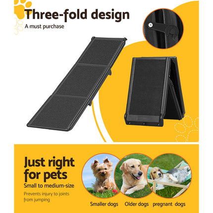 i.Pet Dog Ramp Pet Stairs Steps Car Travel SUV Ladder Foldable Portable Adjustable.