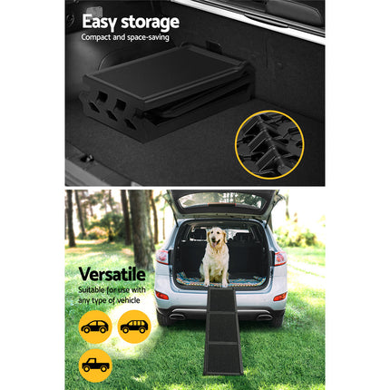i.Pet Dog Ramp Pet Stairs Steps Car Travel SUV Ladder Foldable Portable Adjustable.