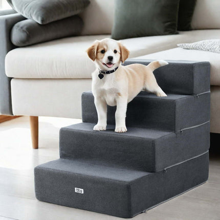 i.Pet Dog Ramp Foam Dog Cover Stairs Portable Cat Ladder For Sofa Bed 4 Steps.