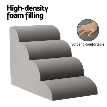 i.Pet Dog Ramp Steps Foam 4 Tier Pet Stairs For Bed Sofa Car Portable Indoor.