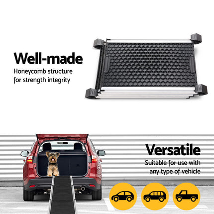 i.Pet Dog Ramp Pet Stairs Steps Car SUV Foldable Portable Ladder Adjustable.