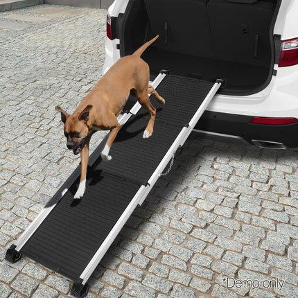 i.Pet Dog Ramp Pet Stairs Steps Car SUV Foldable Portable Ladder Adjustable.