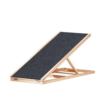 i.Pet Dog Ramp 100cm Adjustable Height Wooden Steps Stairs For Bed Sofa Car Foldable.