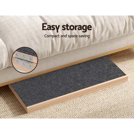 i.Pet Dog Ramp 100cm Adjustable Height Wooden Steps Stairs For Bed Sofa Car Foldable.