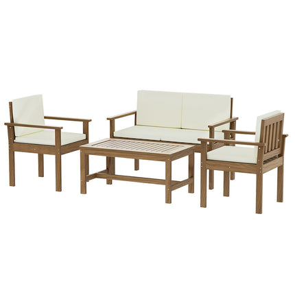 Gardeon 4-Piece Outdoor Sofa Set Wooden Couch Lounge Setting.