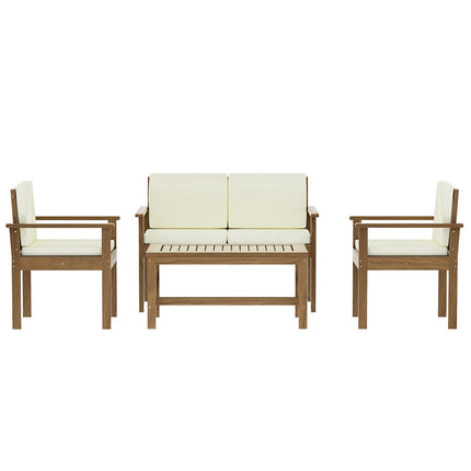 Gardeon 4-Piece Outdoor Sofa Set Wooden Couch Lounge Setting.