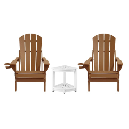 Gardeon Outdoor Table and Chairs HDPE Folding Adirondack Beach Chair Patio Furniture.