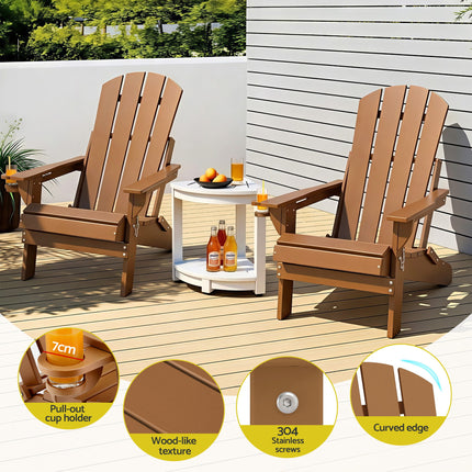 Gardeon Outdoor Table and Chairs HDPE Folding Adirondack Beach Chair Patio Furniture.