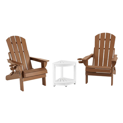 Gardeon Outdoor Table and Chairs HDPE Folding Adirondack Beach Chair Patio Furniture.