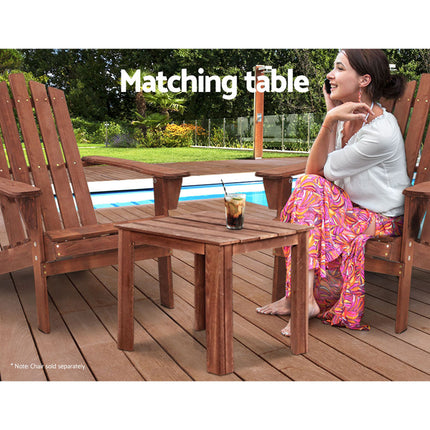 Gardeon Coffee Side Table Wooden Desk Outdoor Furniture Camping Garden Brown.