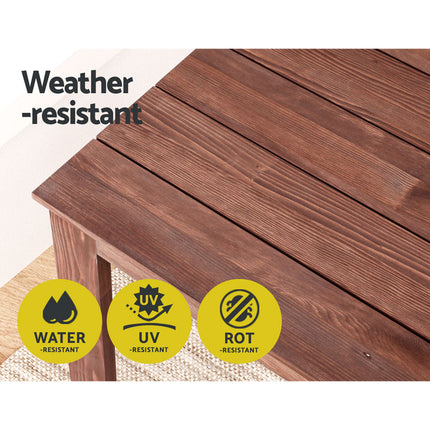 Gardeon Coffee Side Table Wooden Desk Outdoor Furniture Camping Garden Brown.