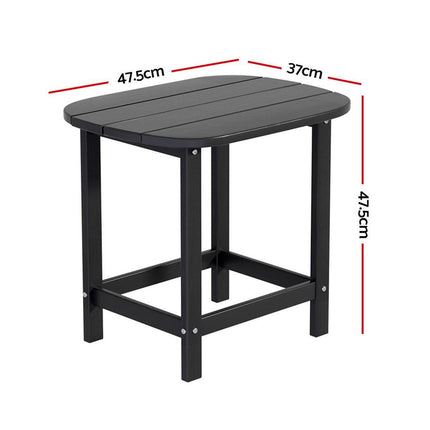 Gardeon Outdoor Coffee Side Table HDPE Desk Patio Furniture Camping Garden Black.