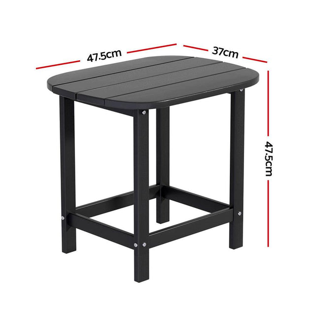Gardeon Outdoor Coffee Side Table HDPE Desk Patio Furniture Camping Garden Black.