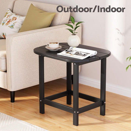 Gardeon Outdoor Coffee Side Table HDPE Desk Patio Furniture Camping Garden Black.