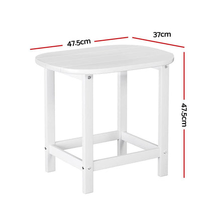 Gardeon Outdoor Coffee Side Table HDPE Desk Patio Furniture Camping Garden White.