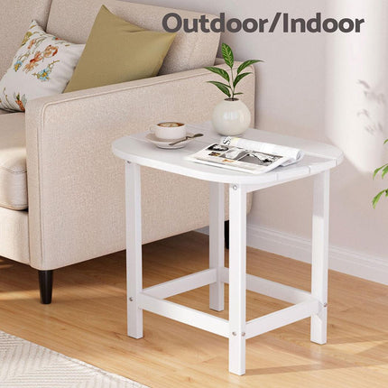 Gardeon Outdoor Coffee Side Table HDPE Desk Patio Furniture Camping Garden White.