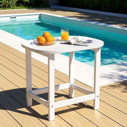 Gardeon Outdoor Coffee Side Table HDPE Desk Patio Furniture Camping Garden White.