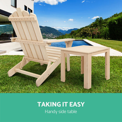 Gardeon Coffee Side Table Wooden Desk Outdoor Furniture Camping Garden Natural.