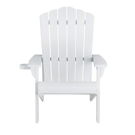 Gardeon Outdoor Chairs HDPE Adirondack Beach Chair Sun Lounge Patio Furniture Garden white.