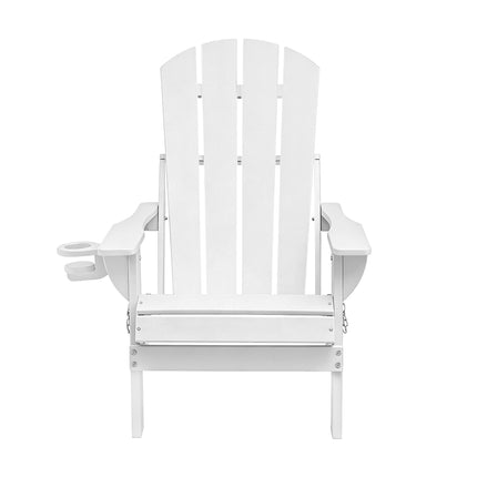 Gardeon Outdoor Chairs Folding Adirondack Beach Chair HDPE Sun Lounge Patio Furniture Garden White.