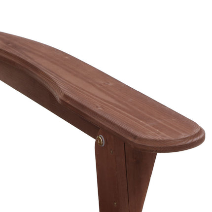 Gardeon 3PC Adirondack Outdoor Table and Chairs Wooden Foldable Beach Chair Brown.