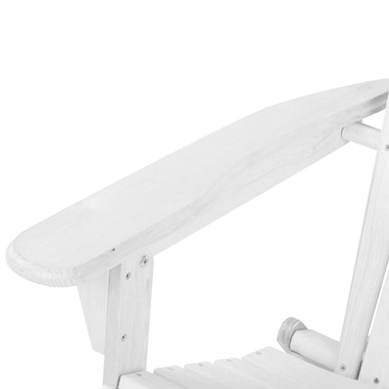 Gardeon 3PC Adirondack Outdoor Table and Chairs Wooden Foldable Beach Chair White.