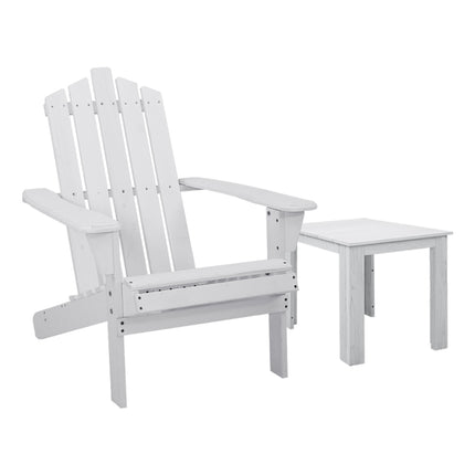 Gardeon Adirondack Outdoor Chairs Wooden Beach Chair Patio Furniture Garden White.