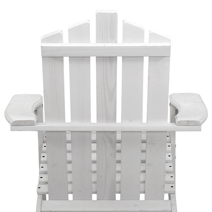 Gardeon Adirondack Outdoor Chairs Wooden Beach Chair Patio Furniture Garden White.