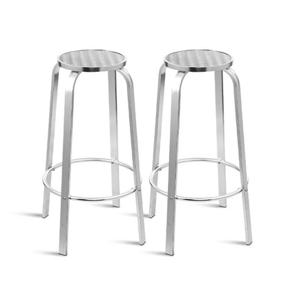 Gardeon 2x Outdoor Bar Stools Aluminum.