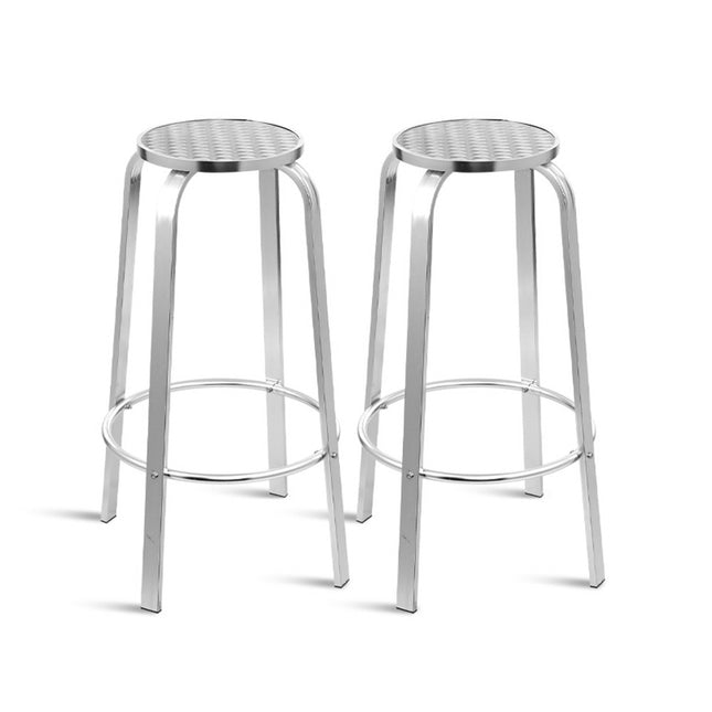 Gardeon 2x Outdoor Bar Stools Aluminum.