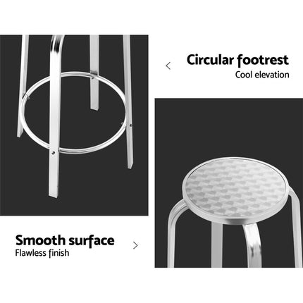 Gardeon 2x Outdoor Bar Stools Aluminum.