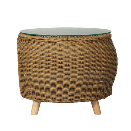 Gardeon Coffee Side Table Wicker Aluminium Desk Pet Bed Storage Outdoor Furniture.
