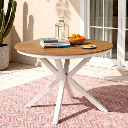 Gardeon Outdoor Dining Table 108CM Aluminum Frame WPC Top Desk Patio Furniture.