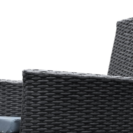 Gardeon Outdoor Dining Set 9 Piece Wicker Lounge Setting Black.
