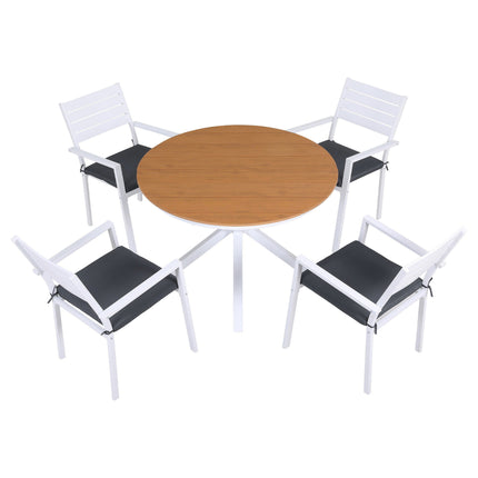 Gardeon Outdoor Dining Set 5 Piece Aluminum WPC Tabletop Patio Furniture.