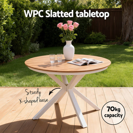 Gardeon Outdoor Dining Set 5 Piece Aluminum WPC Tabletop Patio Furniture.
