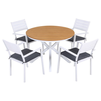 Gardeon Outdoor Dining Set 5 Piece Aluminum WPC Tabletop Patio Furniture.