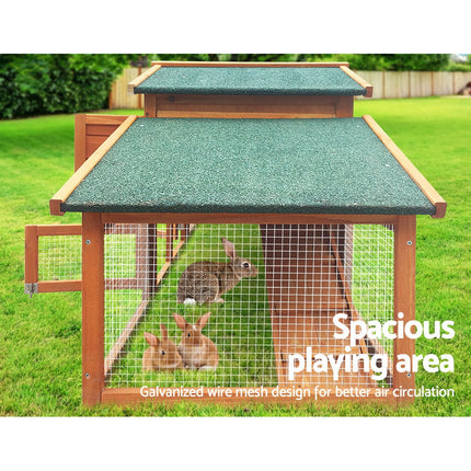 i.Pet Chicken Coop Rabbit Hutch 169cm x 52cm x 72cm Large Chicken Coop Wooden House Run Cage.