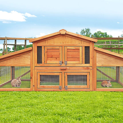 i.Pet Chicken Coop Rabbit Hutch 169cm x 52cm x 72cm Large Chicken Coop Wooden House Run Cage.