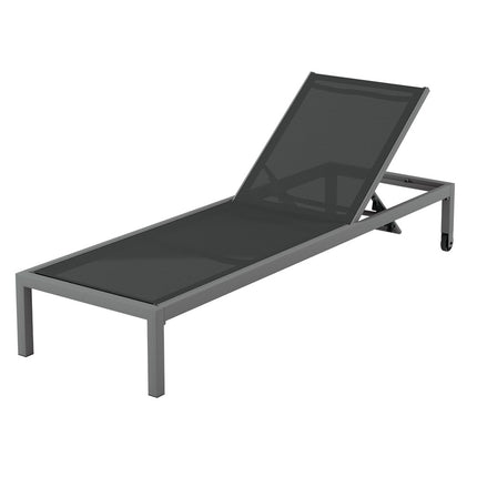 Gardeon Sun Lounge Outdoor Lounger Aluminium Folding Beach Chair Wheels Patio.