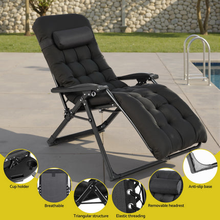 Gardeon Sun Lounge Lounger Folding Camping Zero Gravity Chair Outdoor Furniture.