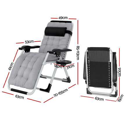 Gardeon Sun Lounge Folding Lounger Camping Zero Gravity Chair Outdoor Furniture.