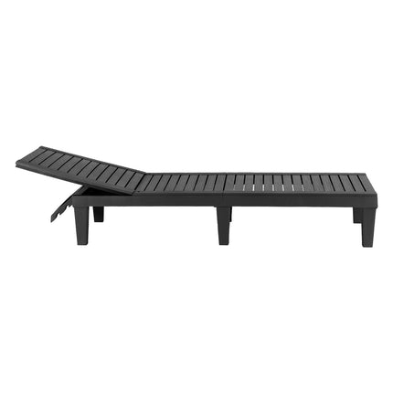 Gardeon Sun Lounge Adjustable Recliner Patio Outdoor Furniture Lightweight Black.