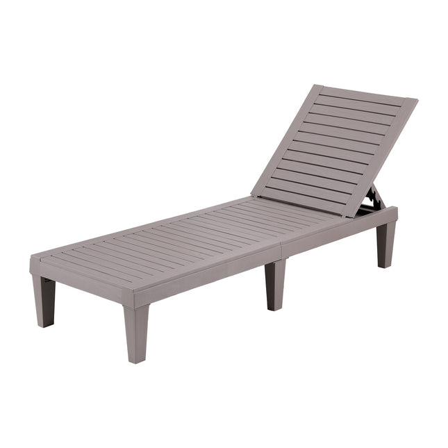 Gardeon Sun Lounge Adjustable Recliner Patio Outdoor Furniture Lightweight Brown.